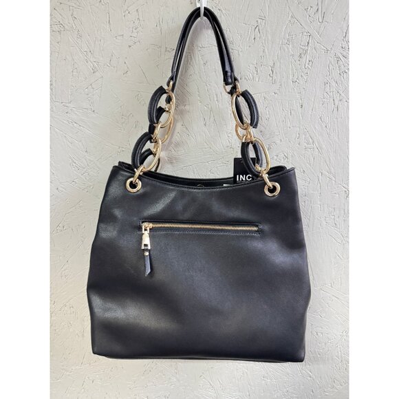 INC International Concepts Trippii chain strap tote shoulder bag - BLACK - Picture 6 of 8